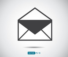 信封邮件图标平设计风格直接消息短信向量插图