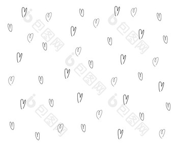 向量心形状框架与刷绘画孤立的白色背景手画设计为情人节rsquo一<strong>天网</strong>络图标象征标志浪漫的婚礼爱卡