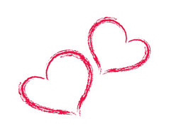 心形状向量草图插图可以使用为设计情人节婚礼爱主题浪漫的