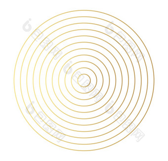 <strong>同心</strong>黄金颜色圆元素元素为图形网络设计模板为打印纺织包装装饰向量插图