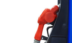 石油喷嘴泵汽油服务站白色颜色背景