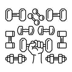 哑铃图标标志插图颜色风格设计