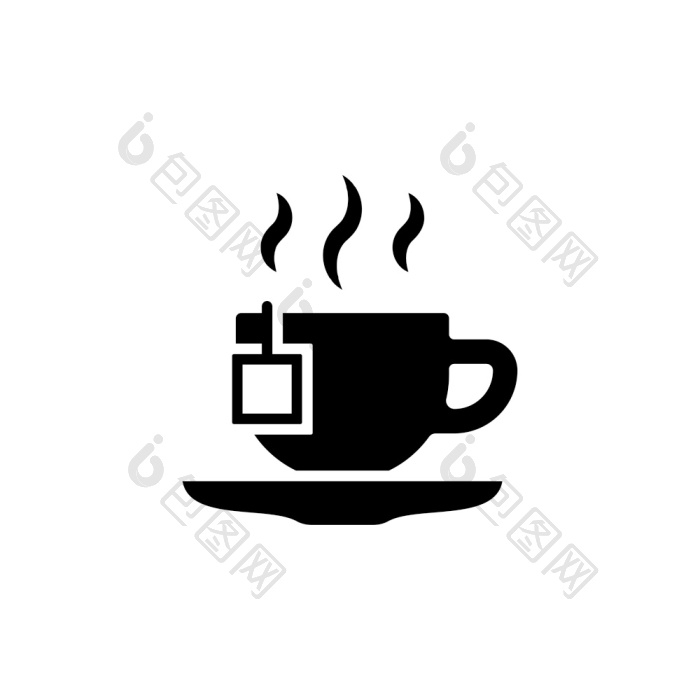 茶杯子图标向量的png下载-包图网