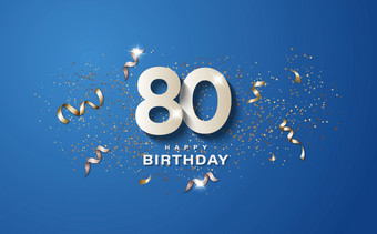 生日与白色数字蓝色的背景快乐生日横幅概念事件装饰插图股票