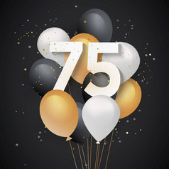快乐生日气球问候卡背景年周年纪念日庆祝与五彩纸屑