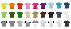 平原衬衫模板向量插图色彩斑斓的语气和条纹和波尔卡点模式