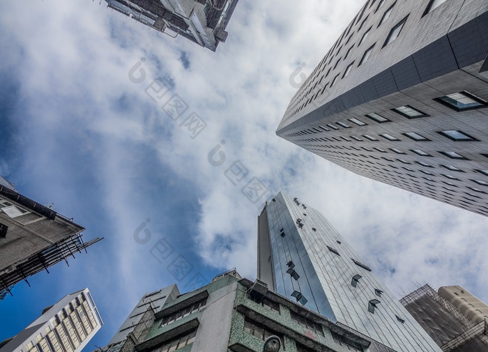 在香港香港china-august看的天空在香港香港的高建筑可以不避免和可以见过到处都是看直创建摘要图片的经常玻璃办公室建筑