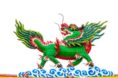 色彩斑斓的中国人dragon-headed独角兽马色彩斑斓的马怕痒麒麟来书写