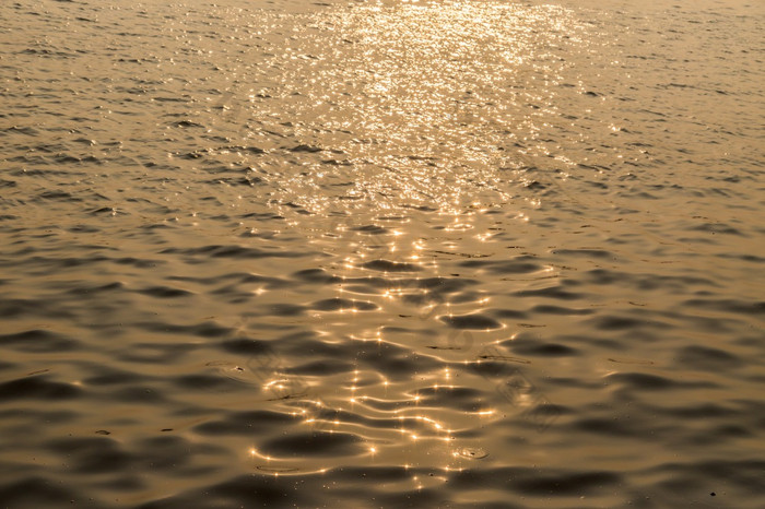 表面水的日落时间日落水背景