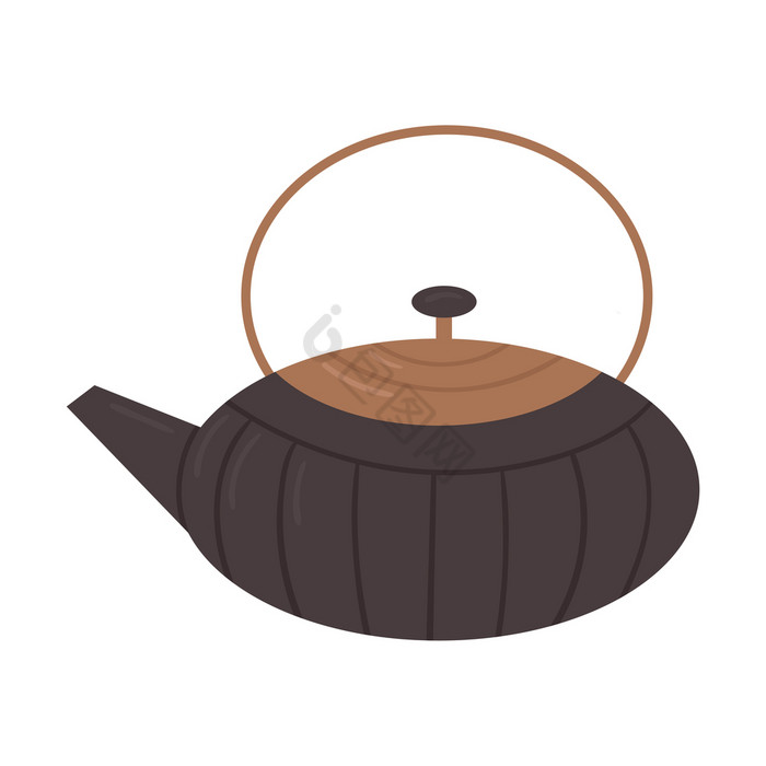 的日本茶壶为的茶仪式日本餐具为火柴茶平向图片