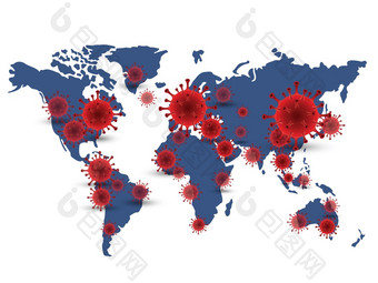 插图背景科维德地图确认情况下报告在世界范围内在全球范围内<strong>冠</strong>状病毒疾病情况更<strong>新</strong>在世界范围内地图显示在哪里的<strong>冠</strong>状病毒有传播白色背景向量插图