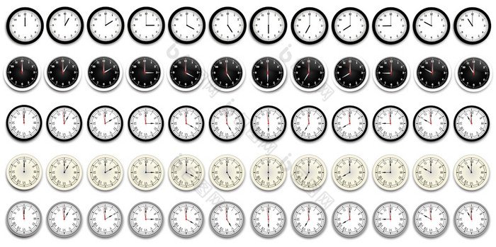 时钟图标集看时间图标向量现实的墙时钟集时间图标集向量插图股票图像每股收益时钟图标集看时间图标向量现实的墙时钟集时间图标集向量插图股票图像