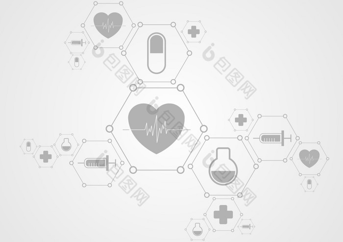 健康灰色科技背景和医疗图标健康灰色科技背景和医疗图标科学设计