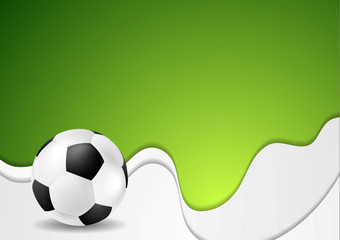 绿色波浪足球背景与球