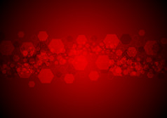 明亮的发光的红色的六边形科技背景明亮的发光的红色的六边形摘要科技背景