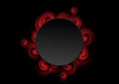 摘要红色的漩涡形状和黑色的圆