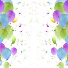 明亮的气球和五彩纸屑背景明亮的气球和五彩纸屑生日背景问候卡设计