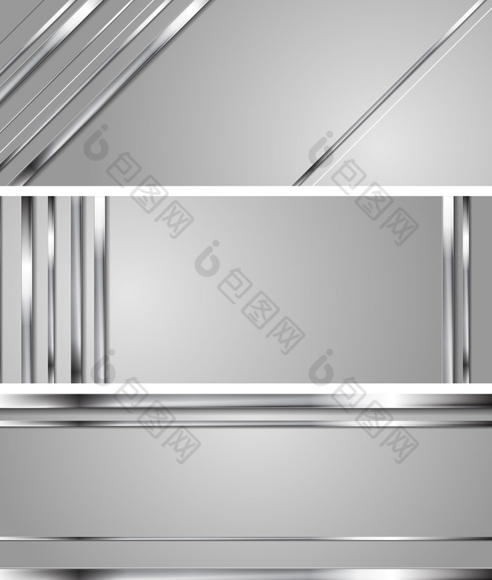 最小的摘要技术银头金属条纹灰色背景高新技术铬金属横幅最小的摘要技术银头