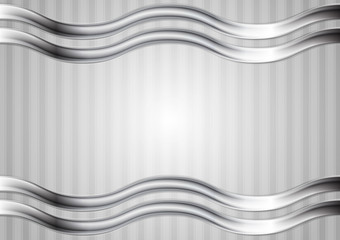 最小的科技金属摘要优雅的波浪背景银金属波灰色背景高新技术金属条纹插图最小的摘要技术波浪金属背景