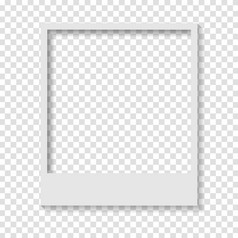 空白透明的纸宝丽来照片框架