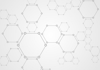 分子六边形结构摘要科技背景光灰色医疗设计分子灰色结构摘要科技背景