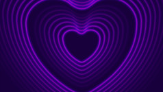 霓虹灯紫罗兰色的发光的激光心形状背景