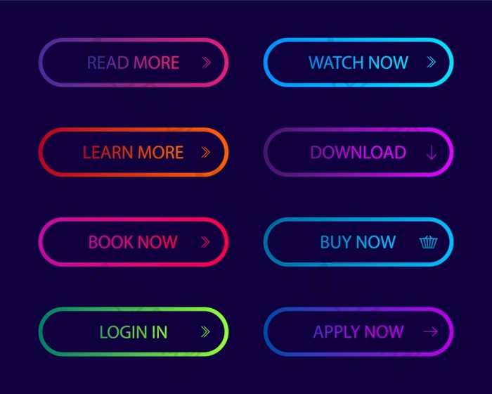集现代行动按钮为网站信息图表移动应用程序png下载-包图网
