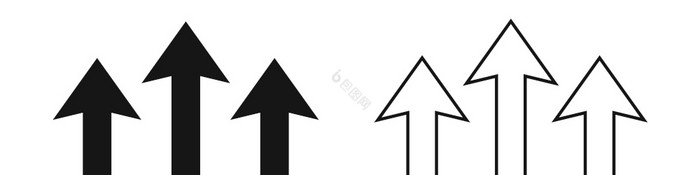 箭头增长图标向量孤立的向上标志象征