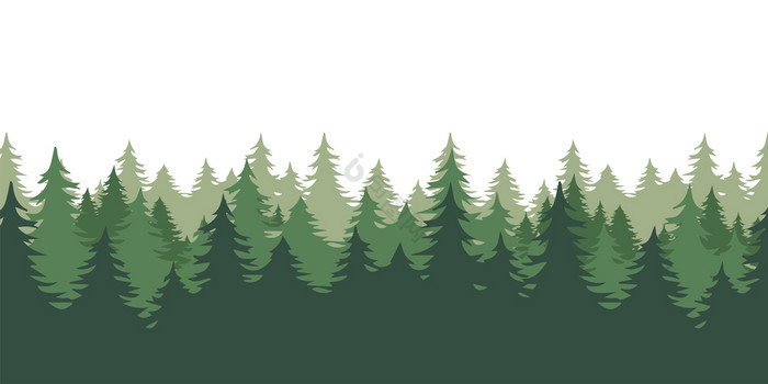 轮廓森林森林全景视图向量插图木森林轮廓森图片