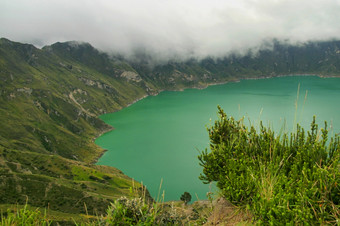 湖填满quilotoa<strong>火山</strong>口拉古纳的quilotoa厄瓜多尔安第斯<strong>山脉</strong>厄瓜多尔美国