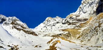 安纳普尔纳峰范围从安纳普尔纳峰基地营长途跋涉安纳普尔纳峰基地营安纳普尔纳峰保护区域喜马拉雅山脉尼泊尔亚洲