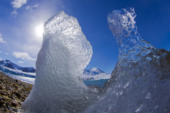 冰川冰漂移浮动冰7月冰川克罗斯峡湾北极斯匹次卑尔根斯瓦尔巴特群岛挪威欧洲冰川冰7月冰川挪威