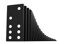渲染黑色的Domino块在白色背景