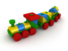 渲染玩具火车在白色背景