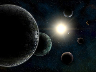 渲染不真实的特拉普派- - - - - -exoplanets系统