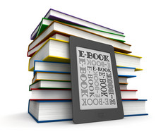 渲染读者书和电子书在白色背景
