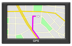 渲染全球定位系统(gps)导航设备孤立的白色背景