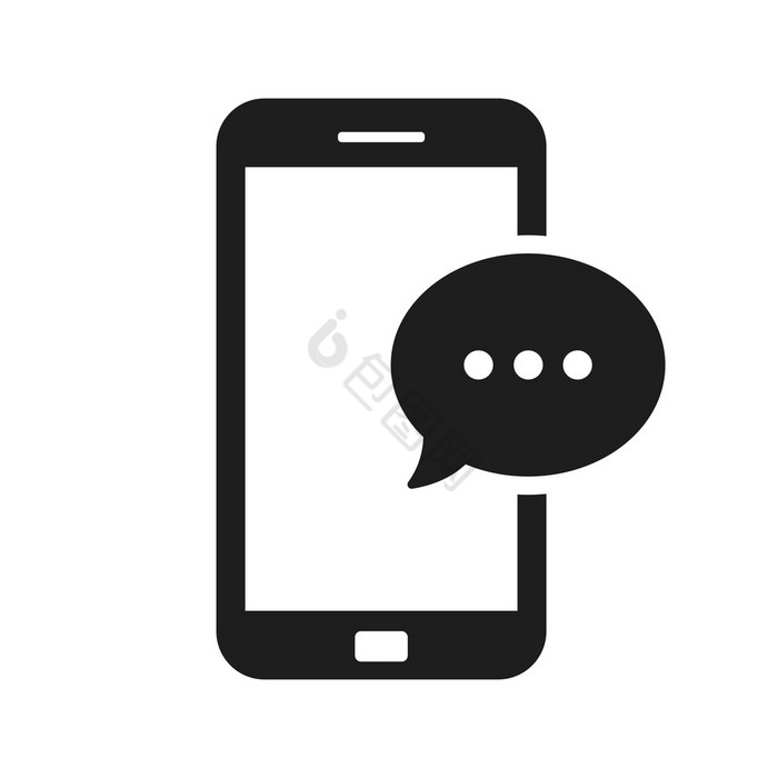 移动电话与短信图标泡沫消息电话屏幕短信通