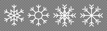 雪花变化图标集合雪花白色冰水晶透明的背景<strong>冬天</strong>象征圣诞节标志标志向量插图雪花变化图标集合雪花白色冰水晶透明的背景