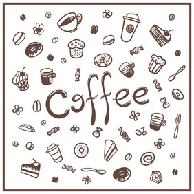 咖啡集咖啡咖啡打破咖啡涂鸦集