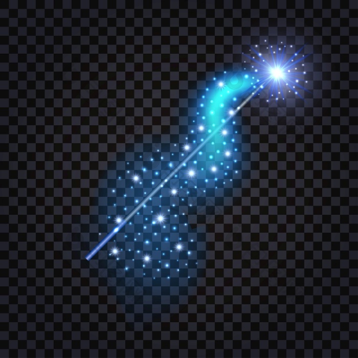 魔法魔杖与的发光的光波闪亮的明星和闪png下载-包图网