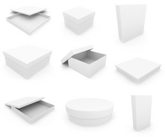 白色盒在白色背景渲染