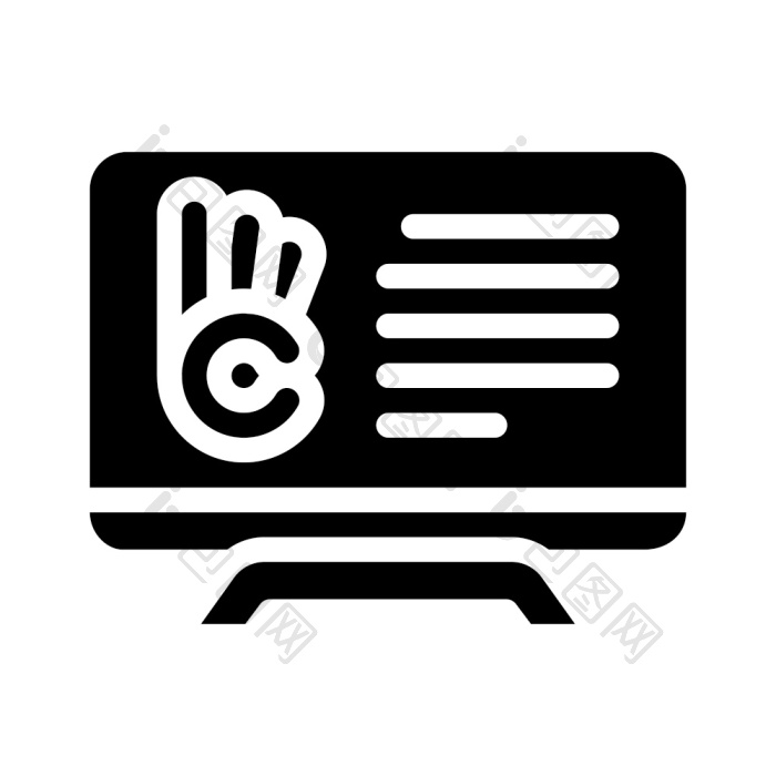 标志语言翻译和字幕字形图标向量标志语言翻png下载-包图网