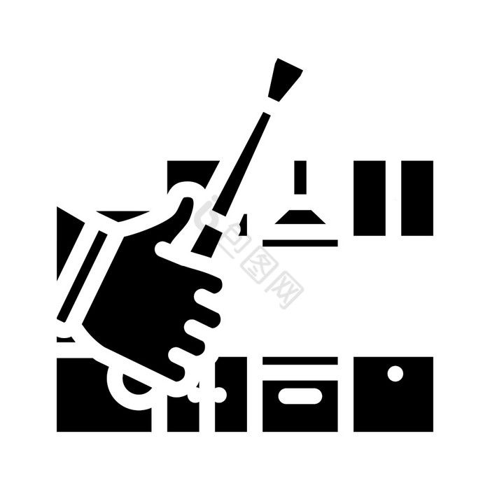 厨房单位维修字形图标向量厨房单位维修标志