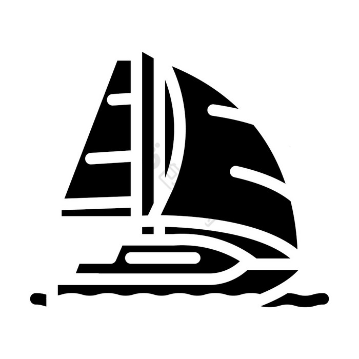 游艇海洋运输字形图标向量游艇海洋运输标志图片