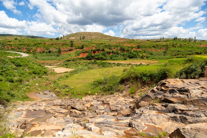 的景观照片绿色字段和风景的岛马达加斯加景观照片绿色字段和风景的岛马达加斯加