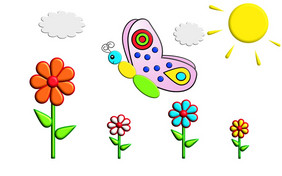 插图色彩斑斓的蝴蝶花草地插图色彩斑斓的蝴