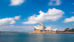 悉尼澳大利亚五月悉尼歌剧房子与蓝色的天空悉尼澳大利亚