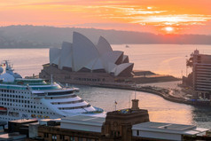 悉尼澳大利亚五月悉尼歌剧房子日出悉尼澳大利亚