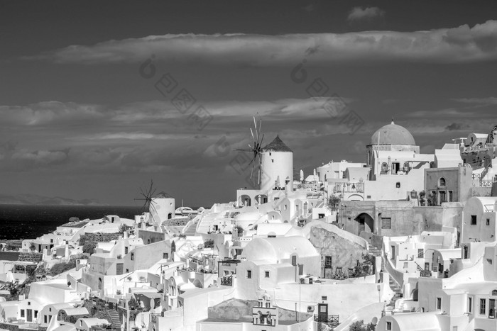 伟大的《暮光之城》视图圣托里尼岛岛日落的著名的aio城市希腊欧洲